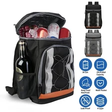 Leakproof Cooler Backpack w/ 36 Can Storage 25L Perfect for Camping and Hiking