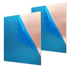 2 Pieces 99.9 Pure Copper Sheet, 4" X 4",18 Gauge 1Mm Thickness, Film Attac...