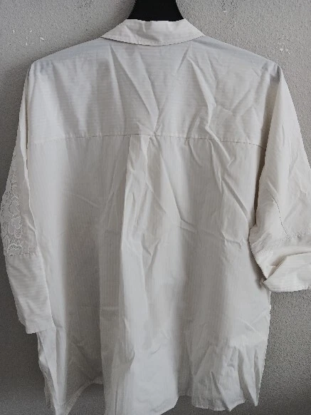 Camisa de popelina relajada con frente de encaje LOGO Luvish de Lori Goldstein, talla XL a684776 Foto 4 de 4