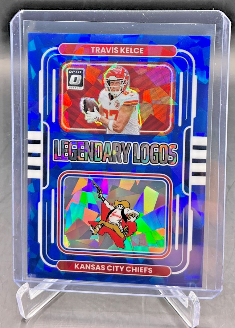 2022 Donruss Optic Legendary Logos TRAVIS KELCE Blue Cracked Ice Prizm 06/15