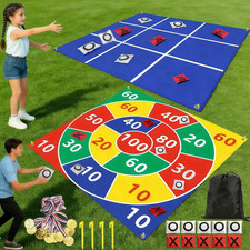 2-In-1 Outdoor Giant Tic Tac Toe Bean Bag Toss Games for Kids Adults,4.5Ft Large