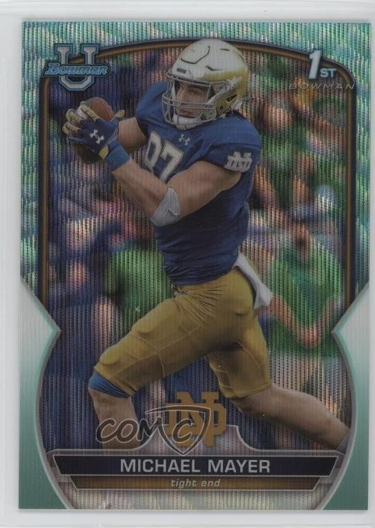 2022 Bowman U Chrome Aqua Wave Refractor 53/299 Michael Mayer #41 3hd