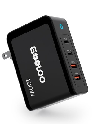 GOOLOO 100W USB C Charger Block, 4-Port Foldable Compact Fast Wall Charger... 