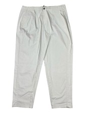 Eileen Fisher Pant Tapered Organic Cotton Pleated Ankle Length White New Plus 18