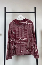 John Galliano Mens Newspaper Gazette Hoodie size M