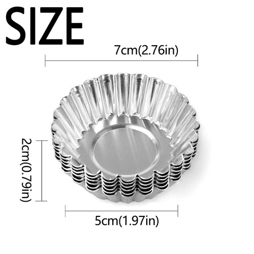 50Pcs Aluminium Alloy Tart Muffin Molds Kitchen Baking Mold Bakery Accessories - Picture 2 of 12