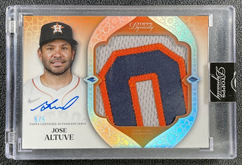 JOSE ALTUVE 2025 TOPPS DYNASTY #AJP-JA GU JUMBO PATCH AUTO SILVER 5/5 ASTROS
