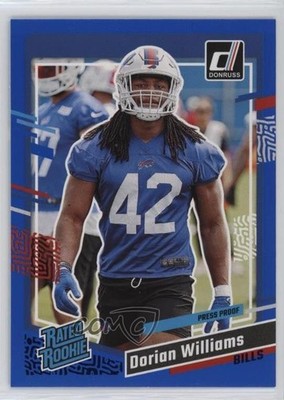 2023 Panini Donruss Rated Press Proof Blue Dorian Williams #309 Rookie RC 1g4r