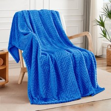 Fleece Throw Blanket for Couch Bed Super Soft Cozy Blankets with Decorative W...