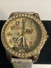 Eiffel Tower Watch NEW BATTERY Ladies with Butterflys