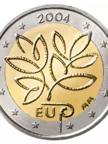 Finland Coin 2€ Euro 2004 Commemorative EU enlargement New UNC Tree Bimetallic - Picture 3 of 3