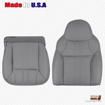 2001 Ford Excursion XLT Front Driver Side Bottom and Top Leather Seat Cover Gray