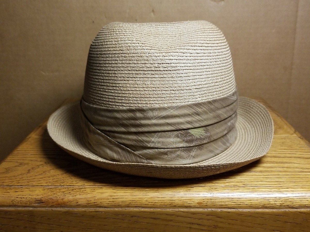 Vintage Penny's Marathon Milan Straw Brim Tan/Brown Fedora Hat