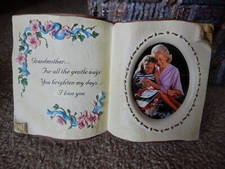 VINTAGE RUSS BERRIE GRANDMOTHER PHOTO FRAME ITEM 15819 8 1/4 W X 5" HIGH 1 3/4"