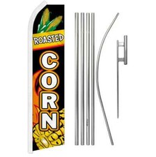 Roasted Corn Swooper Flutter Feather Advertising Food Flag & Pole Kit