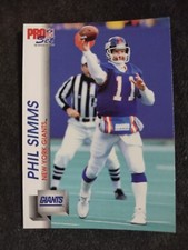 1992 Pro Set  #595 Phil Simms - New York Giants Football Card