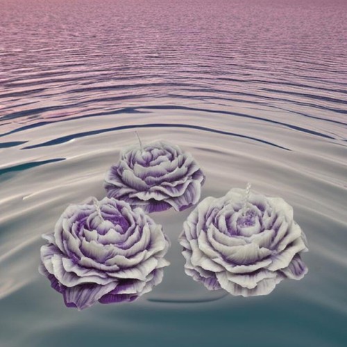3pcs Scented Candle, Handmade Soy Wax, Home Decor | Gift Idea, Purple Ombre Rose - Picture 6 of 7
