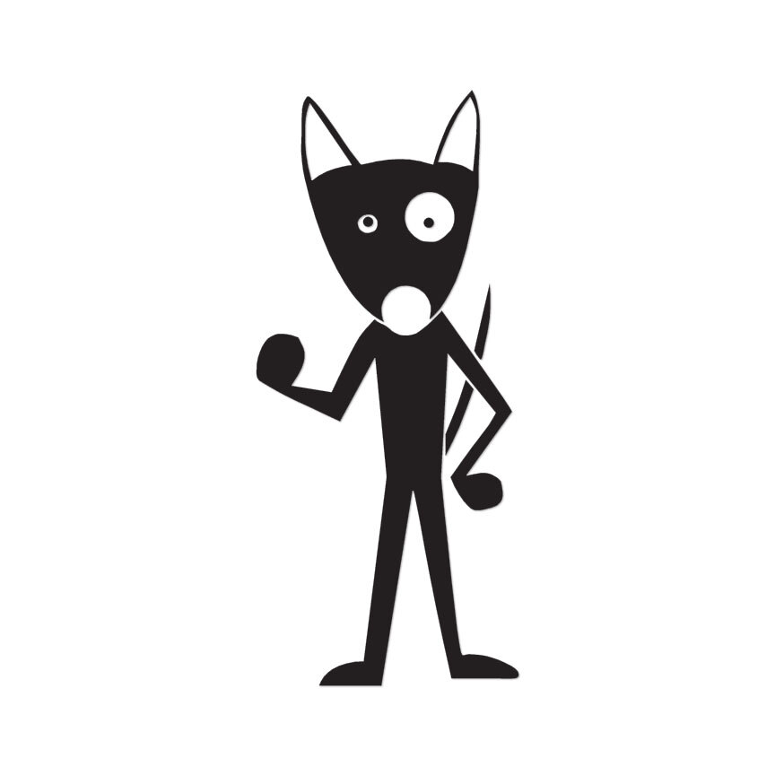 Cute Cartoon Dog - Vinyl Decal Sticker - Multiple Colors & Sizes