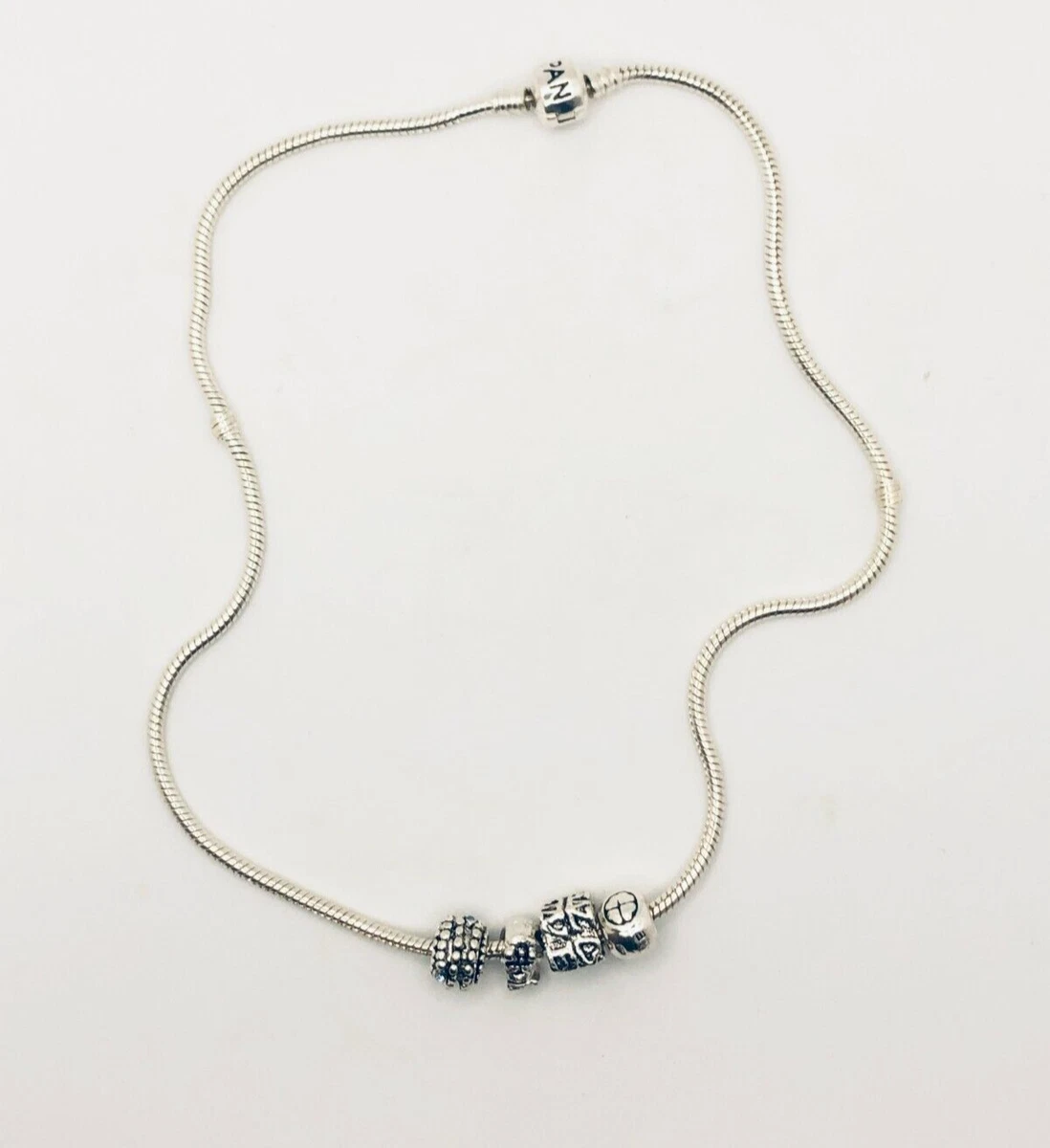 PANDORA Moments Snake Chain Sterling Silver Necklace with 4 Charms