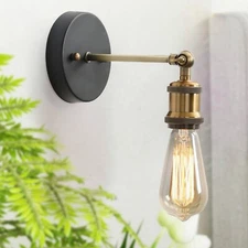 LNC 2.5-in W 1-Light Matte Black and Bronze Gold Industrial Wall Sconce