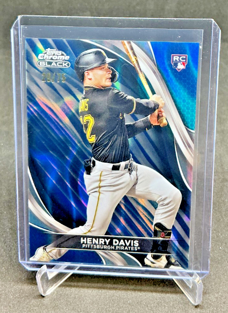 2024 Topps Chrome Black HENRY DAVIS RC Blue Refractor 20/75 #41 Pirates