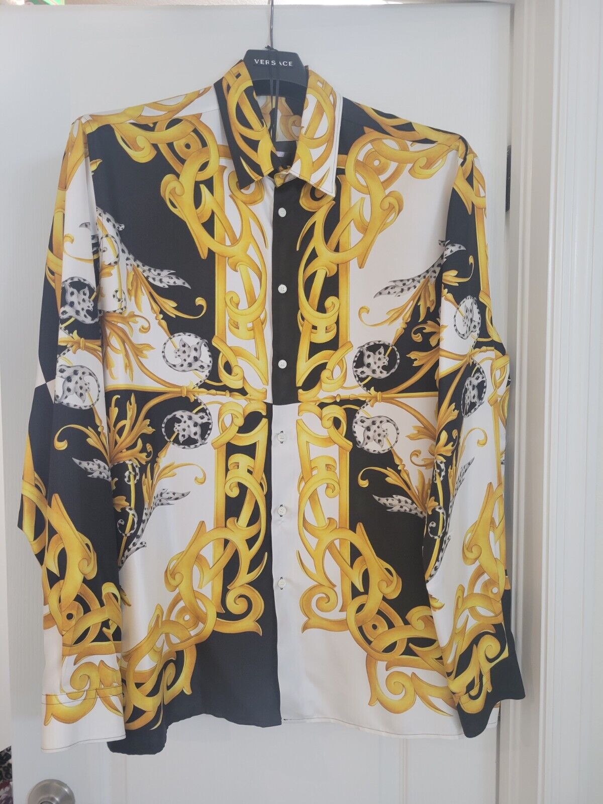 versace silk shirt men