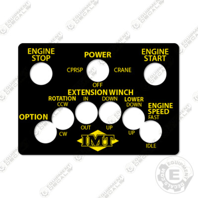 Fits IMT Truck Crane 3820 Series Remote Control Decal