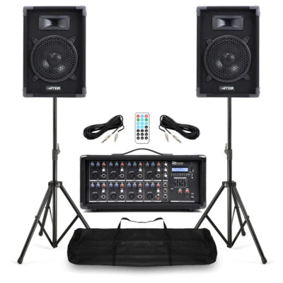 POWER DYNAMICS Complete Band PA System Max 8 Speakers 8-Channel Mixer Compact Sound