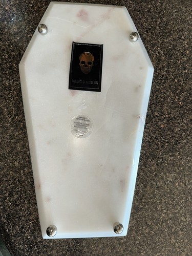 Pottery Barn Halloween Marble Coffin R.I.P. Serving Tray Charcuterie - Picture 3 of 5