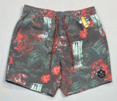 Men's Neff Tiger Floral Hot Tub Board Shorts Size S