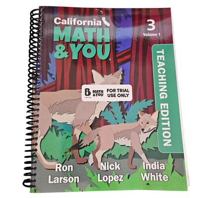 California Math & You Grade 3 Vol 1 Teaching Edition Homeschool Textbook