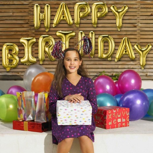40cm 3D Happy Birthday Letters Balloons Inflating Foil Banner Bunting Celebrate - Picture 6 of 23