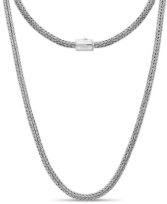 DEVATA Bali Sterling Silver Foxtail 4mm Round Chain Necklace FTT5240 Sz 26''