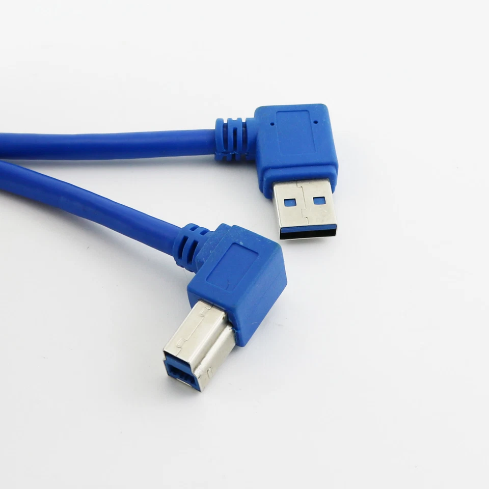 1x USB 3.0 A Male To 3.0 B Male Left Angle Printer Scanner Data Cable 30cm/1ft - Image 3 of 4
