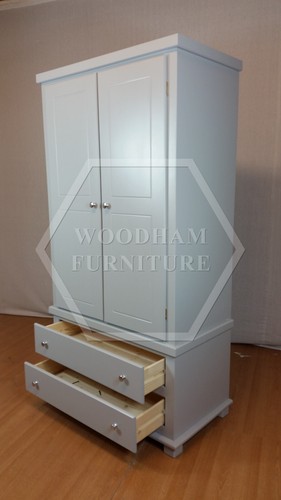 HANDMADE FLORIDA 2 DRAWER GENTS WARDROBE IN GREY (NOT FLATPACKED) - Picture 5 of 14