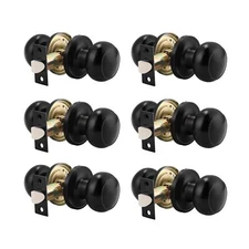 Probrico (6 Pack Round Passage Door Knob(Non-Locking Knobs), Keyless Doorknob...