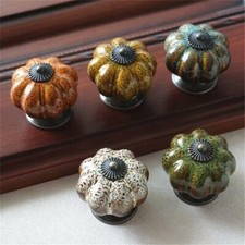 Pumpkin Knobs Ceramic Dresser Drawer Cabinet Knobs Handle Pulls Colorful Kitchen