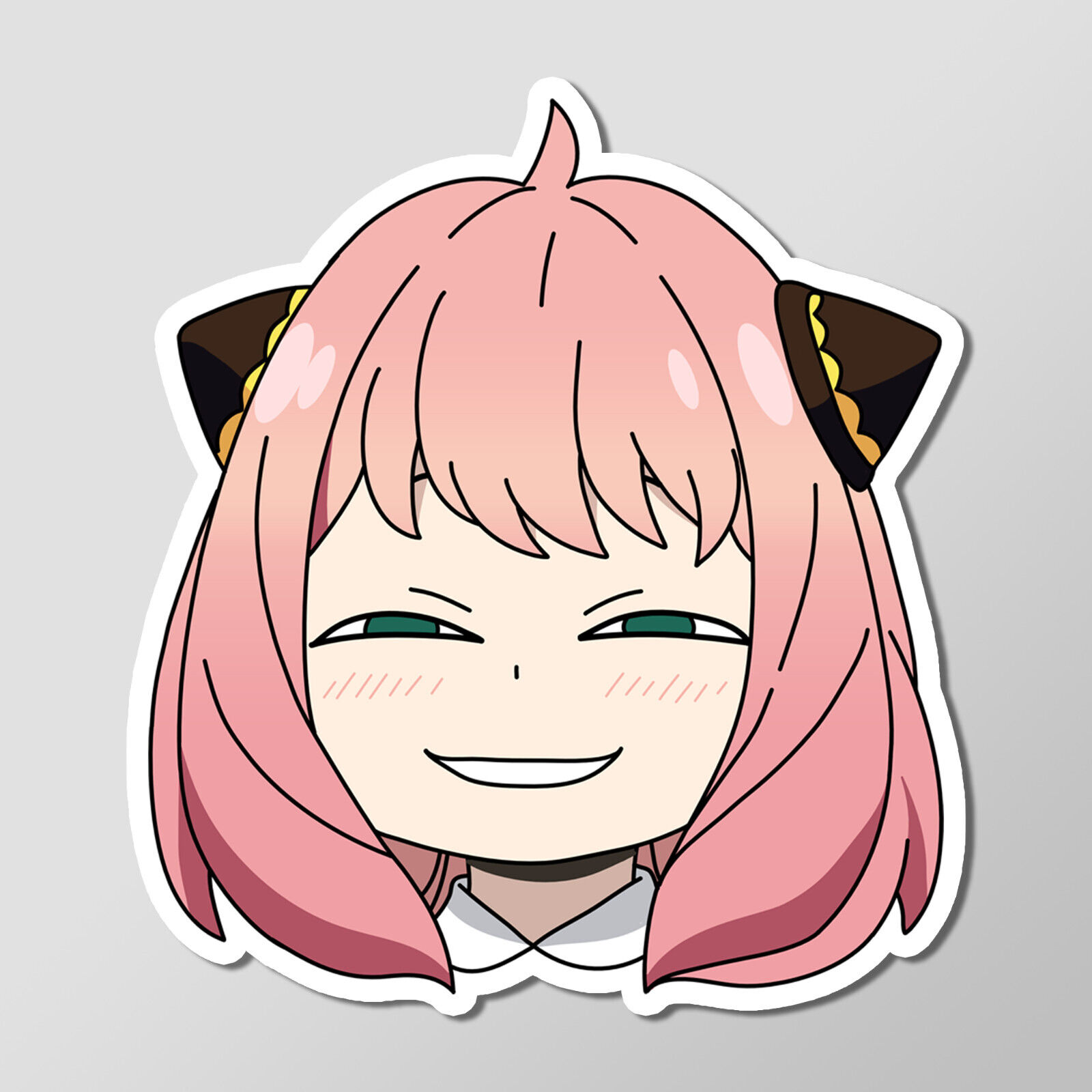 Handmade Anime Manga Videogame Cartoon Silly Anya Heh Face Scan Sticker Heh  Meme