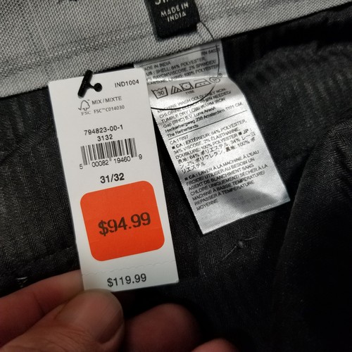 NWT BANANA REPUBLIC TAYLORED FIT PANTS 31x32 BUT MEASURED SHORTER -SEE PHOTOS - Picture 7 of 15