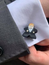 Blonde Groom Wedding Meeple Cufflink Sold Individually- Mix  Match Characters 