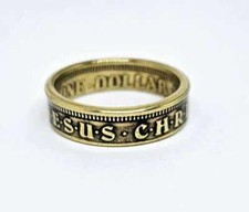 "Sealed" JESUS CHRIST COIN RING MADE FROM RELIGIOUS TOKEN SIZE 4-13