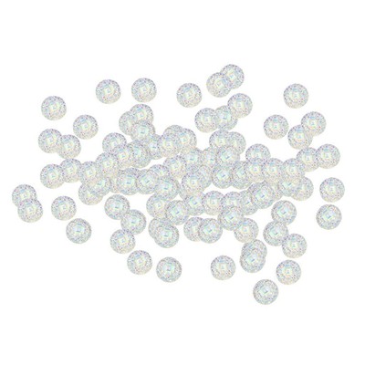 100 Stück 12mm Resin Round Cabochon Strass Flatback Verzierungen NEU