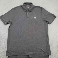Chaps Shirt Mens Large Gray Natural Stretch Polo Golf Outdoors Rugby Lightweight