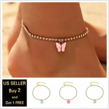 Multi-color Butterfly Gold Silver Anklet Ankle Bracelet Foot Chain
