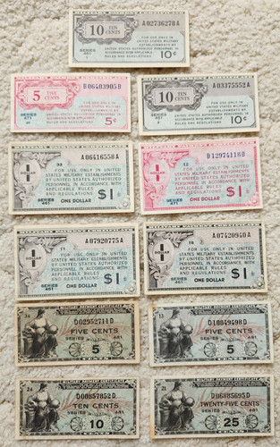 Lot 11 x Usa Mpc 5 10 25 cents 1 dollar 461 471 - see other sales
