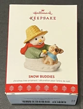 Hallmark Keepsake 2017 Snow Buddies Snowman and Pig Christmas Ornament #20 NIB