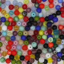 Round 4mm Czech Glass Druk Bead Mix Assorted Colors Finishes pk/250