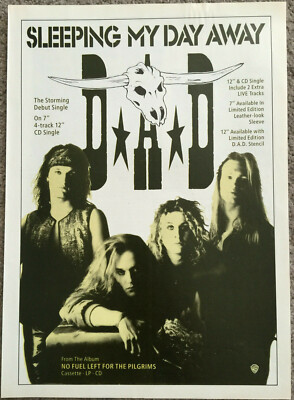 D-A-D - SLEEPING MY DAY AWAY 1989 Full page UK magazine ad DAD 