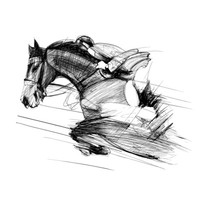 Rennpferd Und Jockey Kunstplakat Kunstdruck Leinwand 30X40 Cm