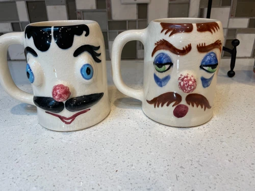 2 Vtg Pfaltzgraff Character MUGGSY Mugs - Jerry the Jerk & Sleepy Sam